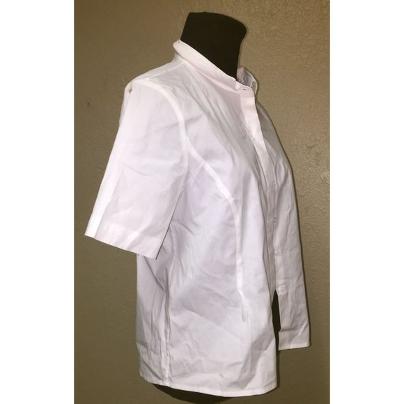 Women's Pure Collection Size 8/10 Collared White Button Down Shirt - Picture 4 of 7